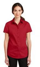 Port Authority® Ladies Short Sleeve SuperPro™ 3.4oz 55/45 Cotton Poly Twill Dress Shirt